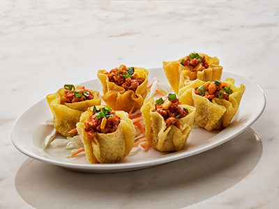 Wonton Baskets With Vegetables