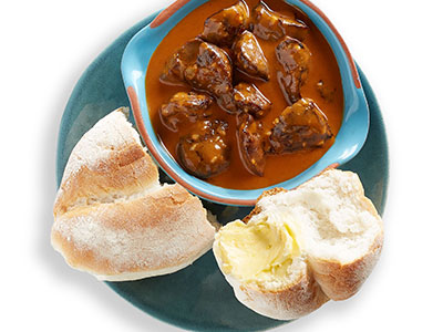 Chicken Livers And Portuguese Roll