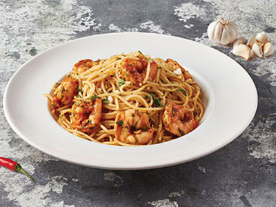 Spicy Shrimp With Olive Oil And Garlic Pasta