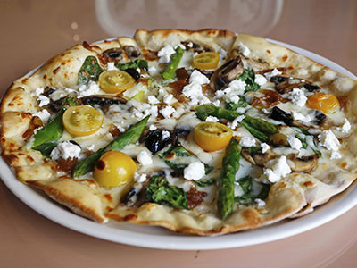 Asparagus And Spinach Pizza